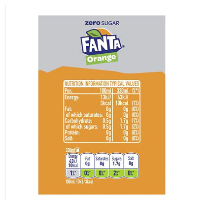 Fanta Zero, 330ml - Zero calorie fizz!