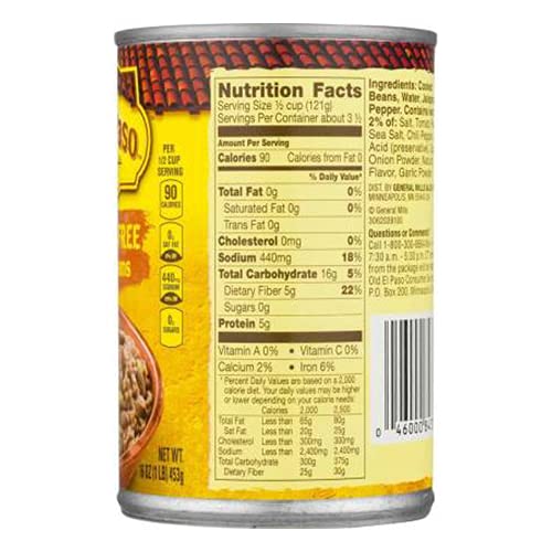 Old El Paso Spicy Fat Free Refried Beans, 453 g - "Spicy without the guilt!"