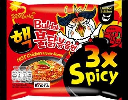 Samyang Hot Chicken 3X Spicy Instant Buldak Noodles Ramen Flavor (140 grams Pack of 2)