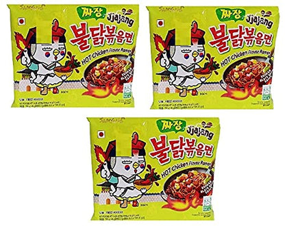 Samyang Buldak Jijang (Pack of 3) (420gm) (Imported) Instant Noodles Non-vegetarian (3x140 g)(Combo Pack)