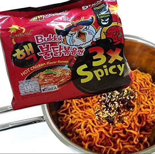 Samyang Hot Chicken 3X Spicy Instant Buldak Noodles Ramen Flavor (140 grams)