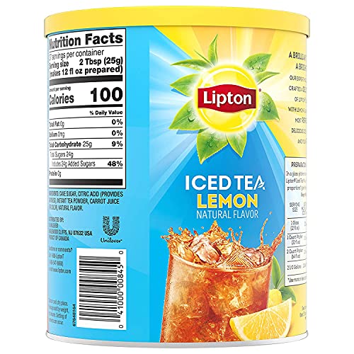 Lipton Iced Tea Mix, Lemon (Natural Flavour, Sweetened Iced Tea Mix) 670g - "Sweet Lemon Mix!"