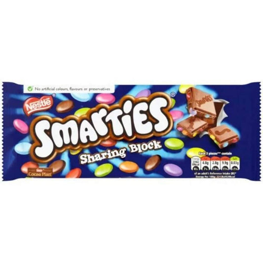 Nestle Smarties Sharing Block, 100 g - "Smarties Sharing Block - 100g of Shareable Chocolate Fun!"