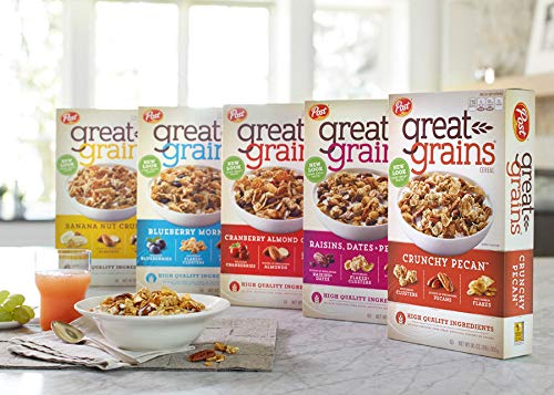 Post Great Grains Cranberry Almond Crunch Whole Grain, Non GMO Verified, Heart Healthy Cereal, 14 Ounce Box - Cranberry almond crunch for a heart-healthy start!