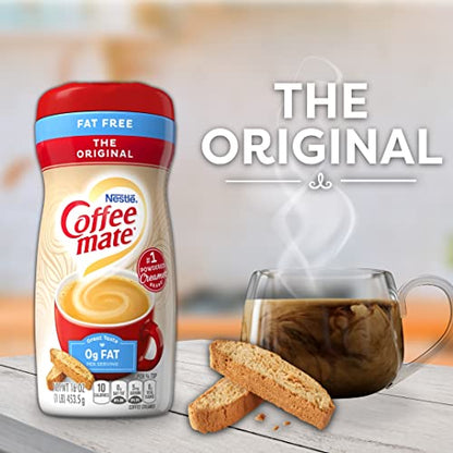 Nestle Fat Free The Original Coffee Mate, 16 oz ℮ 453 g - "Coffee Mate Fat Free - 453g of Classic Creamer, Fat-Free!"