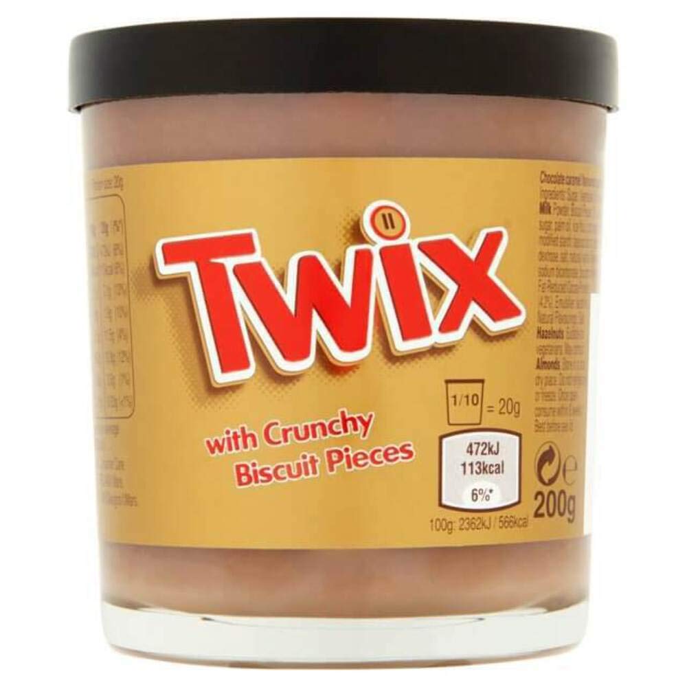 Twix Chocolate Caramel Flavoured Spread with Biscuit Pieces., 200 g