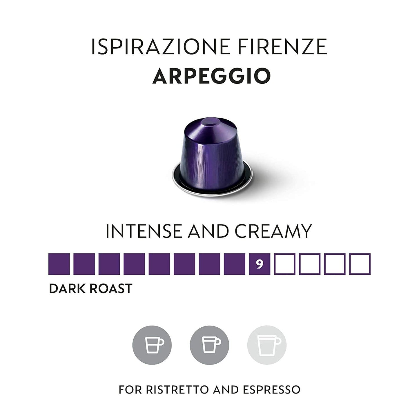 Nespresso Ispirazione Firenze Arpeggio, Original Line Coffee Capsules, Dark Roast, 40 Count Coffee Pods, Brews 1.35Oz, Box