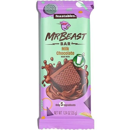 Feastables MrBeast Milk Chocolate Bars - Made with Grass-Fed Milk Chocolate and Organic Cocoa. Only 5 Ingredients 60g - Grass-fed chocolate goodness!