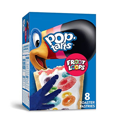 Pop Tarts Froot Loops Flavor 1-Box 8 Toaster Pastries, 2 x 384 g - "Froot Loops in a Pop-Tart!"