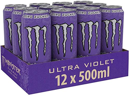 Monster Chef Need Energy Ultra Violet Zero Sugar Drink (Pack of 12Cans X 500ml Each) - "Ultra Violet Energy!"