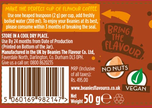 Beanies | Instant Flavored Coffee | Chocolate Orange | Low Calorie, Sugar Free | 50 g | Pack of 1 - Zesty chocolate indulgence