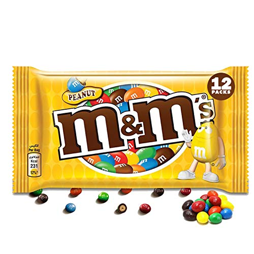 M & M Mars Peanut Milk Chocolate, 1.59 oz / 45 g, 12 Pack - "Peanut Choco Pack!"