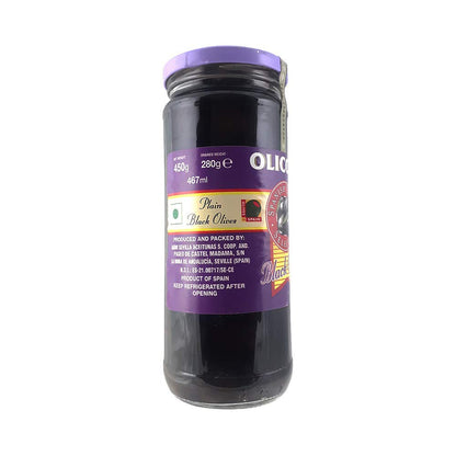 Olicoop Black Whole Olives, 450g, Pack of 2, Product of Spain - "Double the olives, double the flavor!"