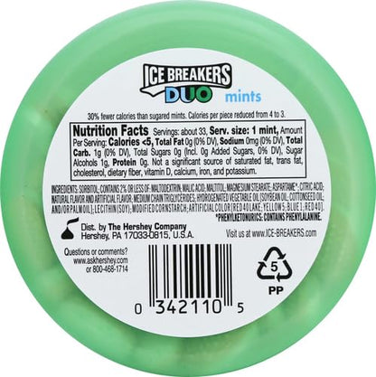 Ice Breakers Duo Fruit + Cool Watermelon, 36 g - Cool and fruity watermelon mints, 36g of refreshing flavor.