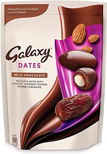 Galaxy Dates Milk Chocolate with Crunchy Almonds 143g - Milk chocolate dates with almonds