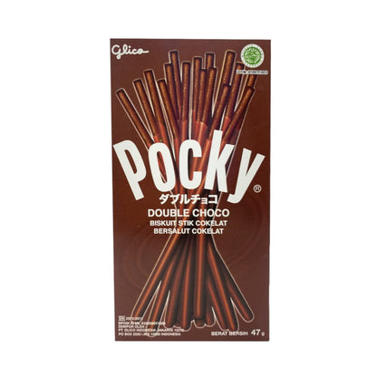 Pocky Double Chocolate Biscuit Stick Coated With Chocolate Flavour, Brown, 47 Gram, 10 Pack - "Choco-packed Pocky!"