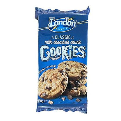 London Biscuits Classic Milk Chocolate Chunk Cookies, 5.6 oz / 160g - "Classic Chocolate Crunch!"