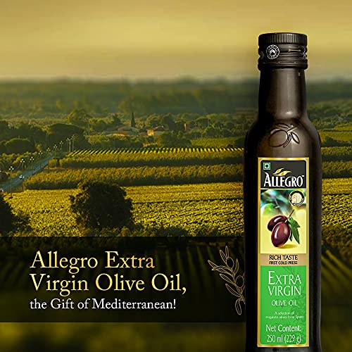 ALLEGRO Extra Virgin Olive Oil Bottle, 250 ml/229g - Pure & Fresh!