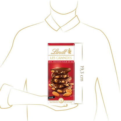 Lindt Les Grandes 31% Almonds Sea salt Caramelized Almond Smooth And Creamy Texture With A Crunchy Nutty Bite Bar 150gm