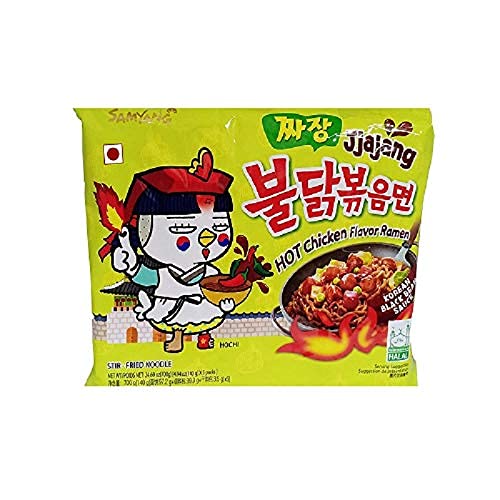 Samyang Jjajang Hot Chicken Flavour Ramen Instant Korean Noodles - 140gm*5Pack (5Pack Combo) (Imported)