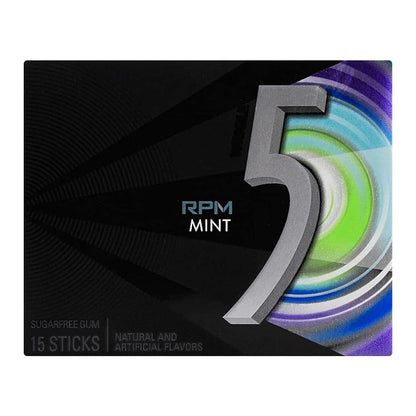 Unleash Refreshing RPM Mint: Wrigley's 5 Sugar-Free Gum - Pack of 2, 15 Sticks Each!