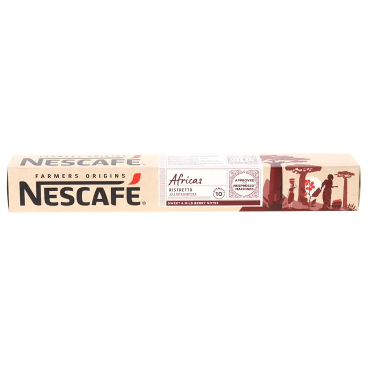 Nescafé Farmers Origins Coffee Capsules | Africas Ristretto | Arabica Robusta with Sweet & Wild Berry Notes - 10 Pods Per Pack