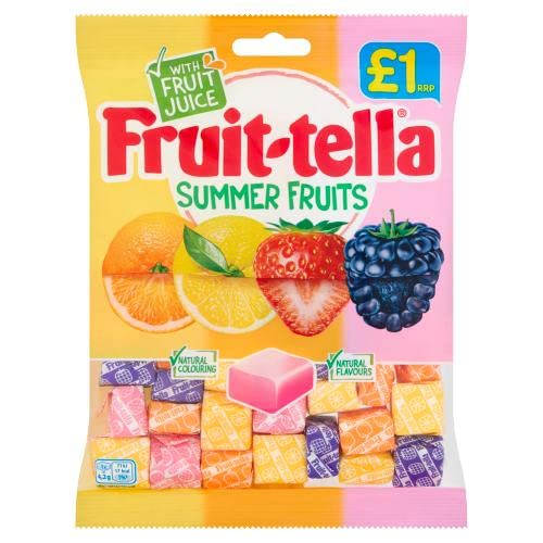 Fruittella Summer Fruits Chews With Fruit Juice 135g (Imported) - Imported summer fruits chews! Packed with natural fruit juice for a delicious and fruity treat!