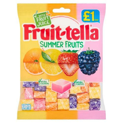 Fruitella, Summer Fruit Bag ,135g - Summer fruit chewy candy! A mix of fruity flavors that bring the taste of summer in every delightful chew!