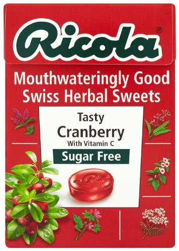 Ricola Swiss Cranberry Herbal Drops 45g Box (Pack of 4) - Cranberry Drop Pack!