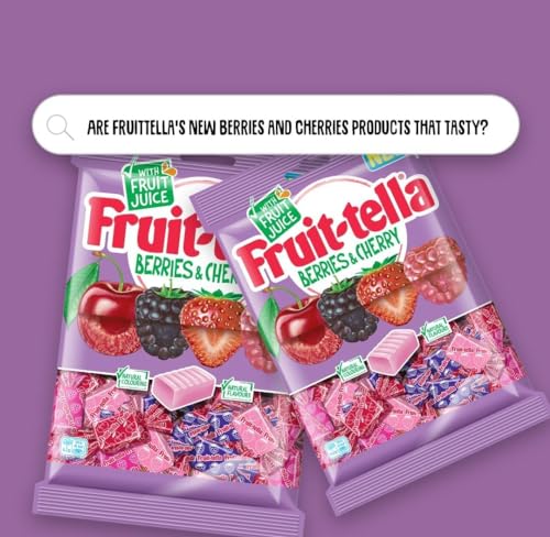 Fruit-Tella Berries & Cherry Vegan Sweet Treats 135g Imported (UK) - Berries and cherry vegan candy! Imported from the UK, these sweet treats are perfect for a fruity and vegan-friendly indulgence!