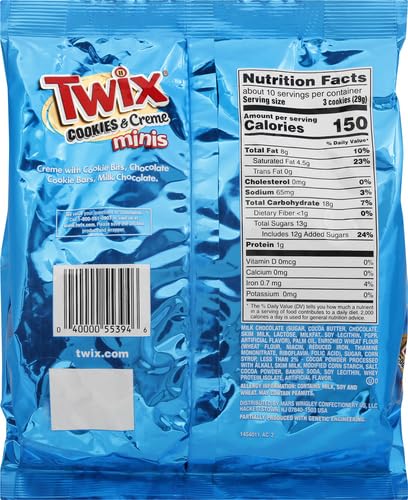 Twix TWIX Cookies & Creme Chocolate Cookie Bar Minis, 9.7-Ounce Sharing Size Bag