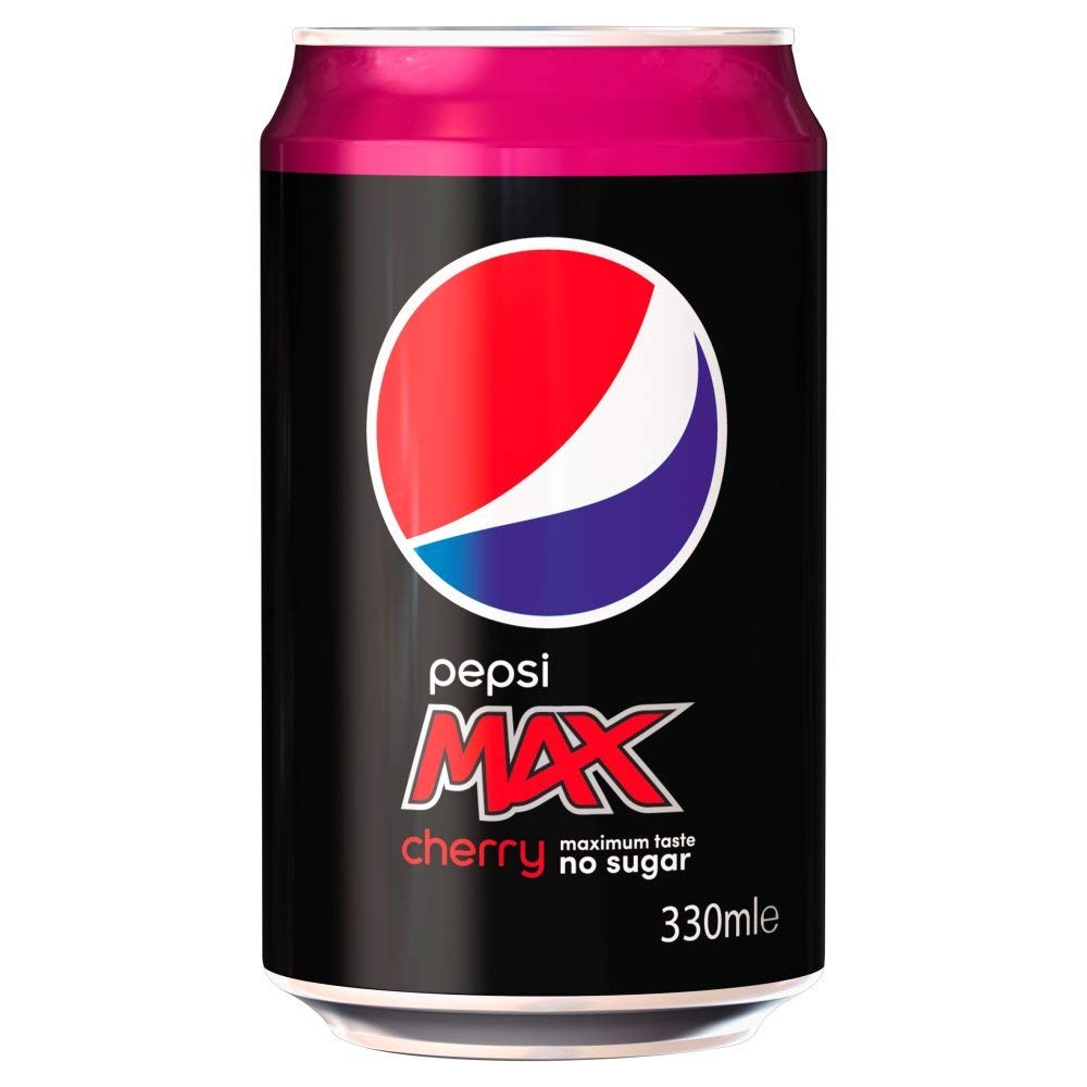 Pepsi Max Cherry Can, 4 x 330 - "Four-pack of cherry refreshment!"