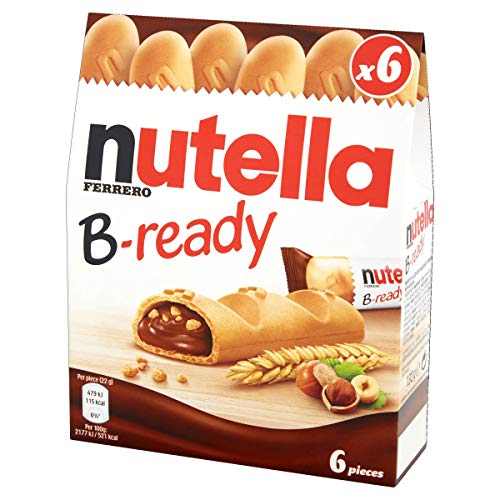 Nutella B-Ready Wafer, 6 X 22 Grams, 13.2 x 4.5 x 16.3 cm - Enjoy the perfect combination of Nutella and wafer in Nutella B-Ready, 6 X 22 Grams, 13.2 x 4.5 x 16.3 cm.