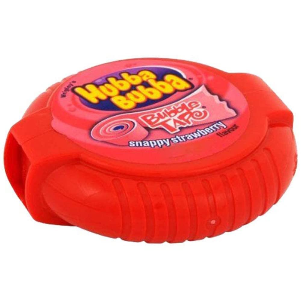 Hubba Bubba Mega Long Snappy Strawberry, 4 Pack, 4 X 56 G, 224 Grams - Four packs of snappy strawberry bubble tape, 56g each.