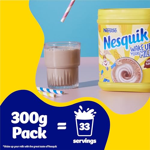 Nesquik Nestle Nesquik Chocolate Flavour Milkshake Mix, 300 G, (103066141), No Artificial Sweeteners - "Chocolate Nesquik Mix - 300g of Pure Milkshake Joy, No Artificial Sweeteners!"