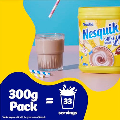 Nesquik Nestle Nesquik Chocolate Flavour Milkshake Mix, 300 G, (103066141), No Artificial Sweeteners - "Chocolate Nesquik Mix - 300g of Pure Milkshake Joy, No Artificial Sweeteners!"