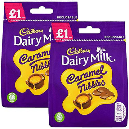 Cadbury Dairy Milk Caramel Nibbles Pack of 2, x 95 g - Caramel nibbles