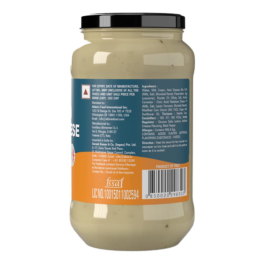 Abbie's Lasagna Extra Cheese White Pasta Sauce, 400g - Extra Cheesy, Extra Delicious!