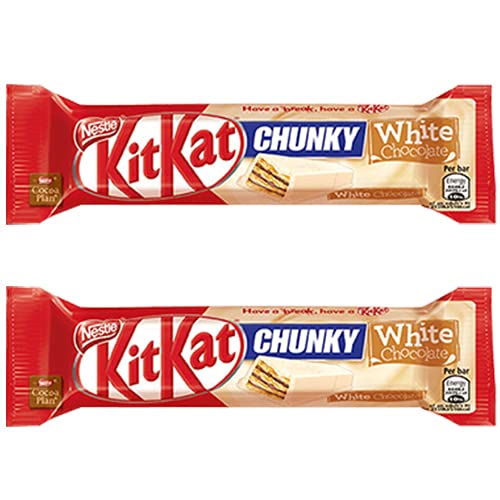 Kit Kat Chunky White Chocolate Bar, 40 g, 2 Pack - Indulge in creamy white chocolate with Kit Kat Chunky White Chocolate Bar, 40g, pack of 2.