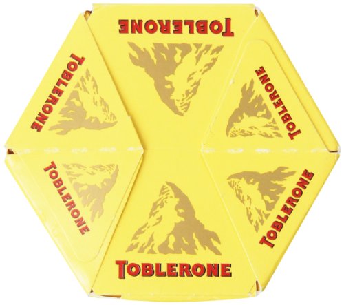 Toblerone Swiss Milk Chocolate With Honey And Almond Nougat 6 - 3.52 Oz100G Bars Total Net 1Lb 5.12 Oz600G