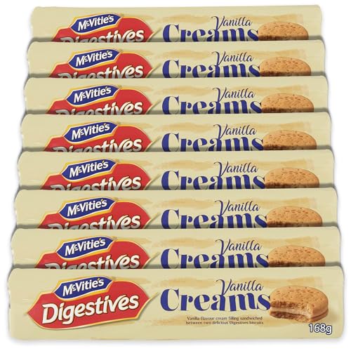 McVitie's Digestives Vanilla Flavour Creams Filling Sandwich Biscuit, 168g - "Vanilla Cream Filling Biscuits!"