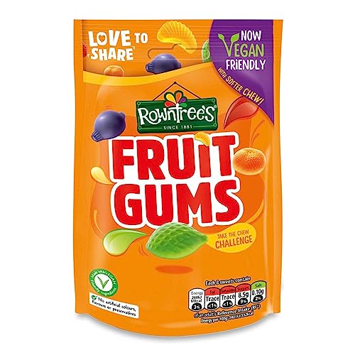 Rowntree's Fruit Gums â€¢ Vegan Friendly, 4.23 oz / 120 g - Fruity Vegan Treat!