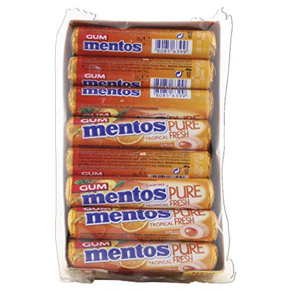 Mentos Sugarfree Pure Fresh, Tropical Fresh, 24 x 15.5 g - "Tropical Fresh Bliss!"