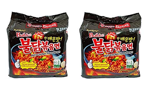 Sam Yang Buldak Stir Fried Hot Chicken Flavour Ramen Instant Korean Noodles - 140gm*10Pack (5Pack X 2Combo) (Imported)