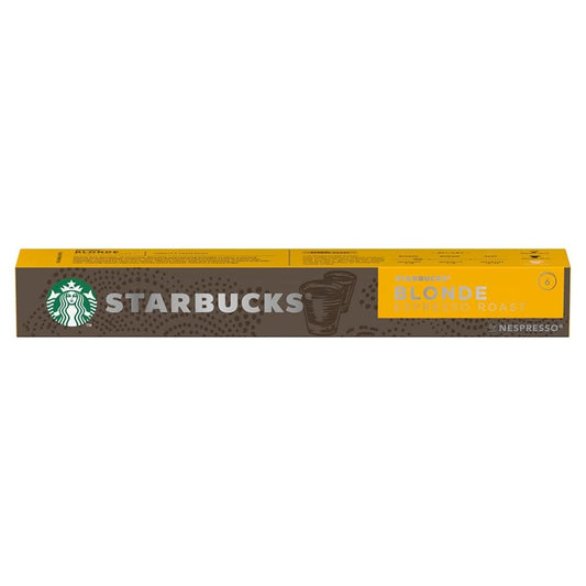 Starbucks Blonde Espresso Roast Coffee Capsules by Nespresso Intensity 6, 1.87 oz ℮ 53 g