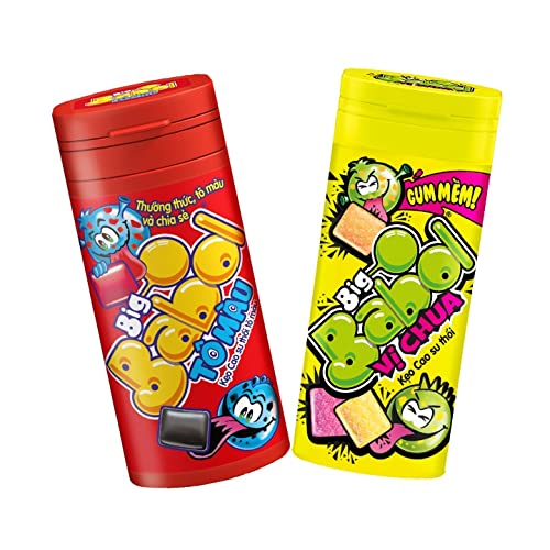 Big Babol Gum Tomau, Vi Chua, Assorted Colour 16g Yellow & Red Pack Of 2 – Colorful and tasty fun!