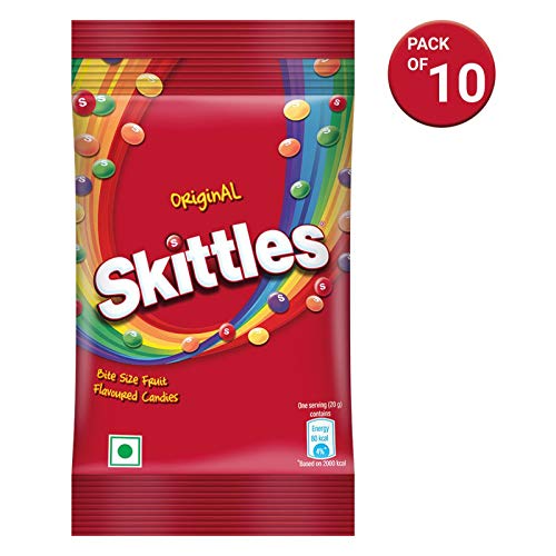 Skittles Original Fruit Flavored Candies, 29g Pouch (Pack of 10)