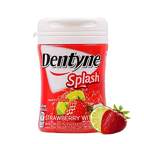 Dentyne Splash Strawberry with Lime Gum Bottle, 53 g - Strawberry lime twist!