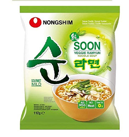 Nongshim Veggie Noodles & Red Super Spicy Instant Noodles 120gm*2Pack (Pack of 2) (Imported) - "Double the spice, double the flavor!"