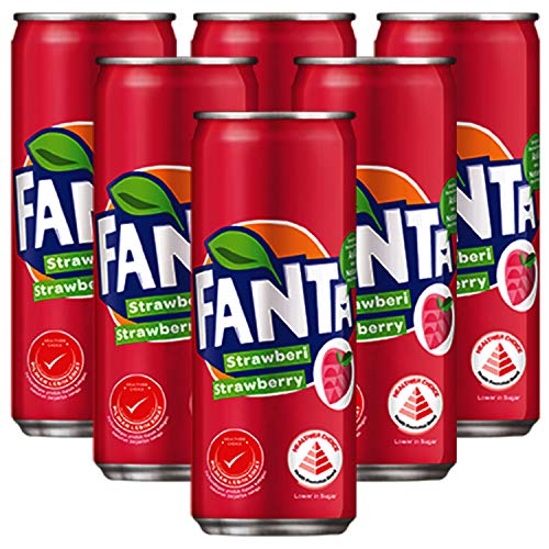 Fanta Strawberry Flavoured Drink, 6 X 320 ml - Strawberry sweetness!